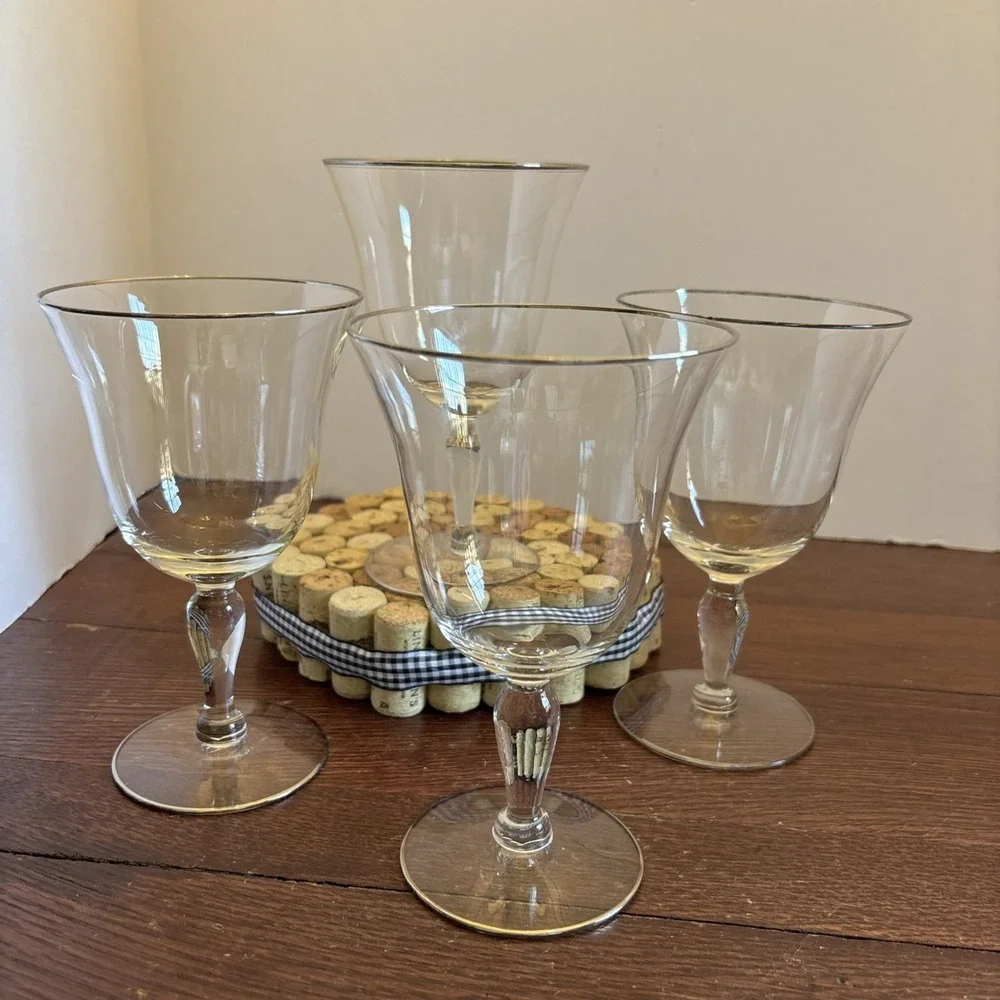 Glastonbury - Lotus Prelude  Water Goblet Set Of 4‎ EUC